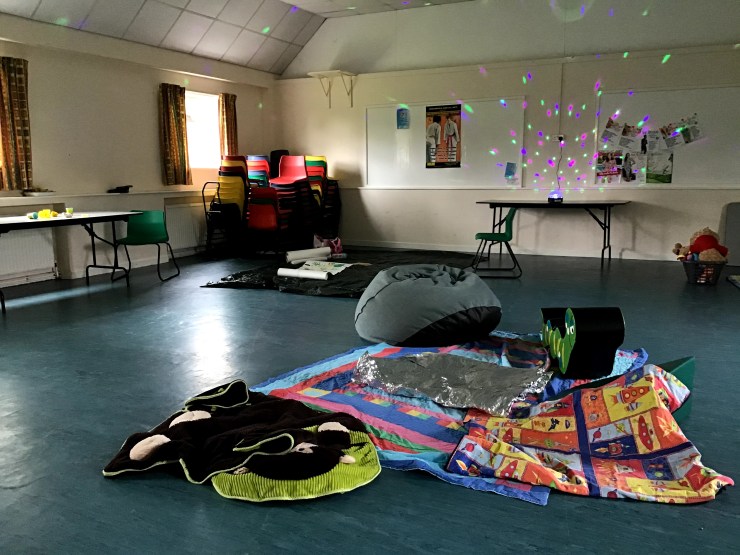 A picture of the hall ready for a Saplings event